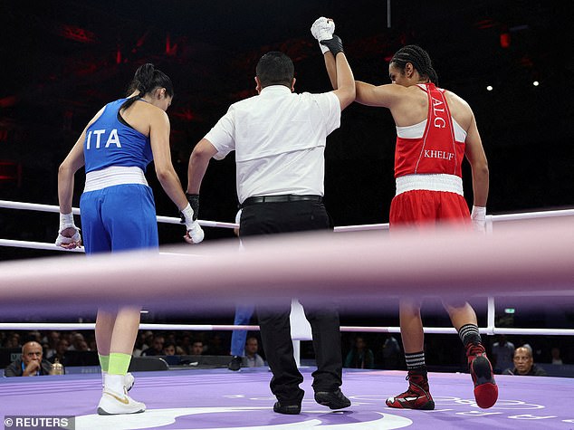 Khelif's hand was duly raised, although Carini refused to shake his winner's hand after the match